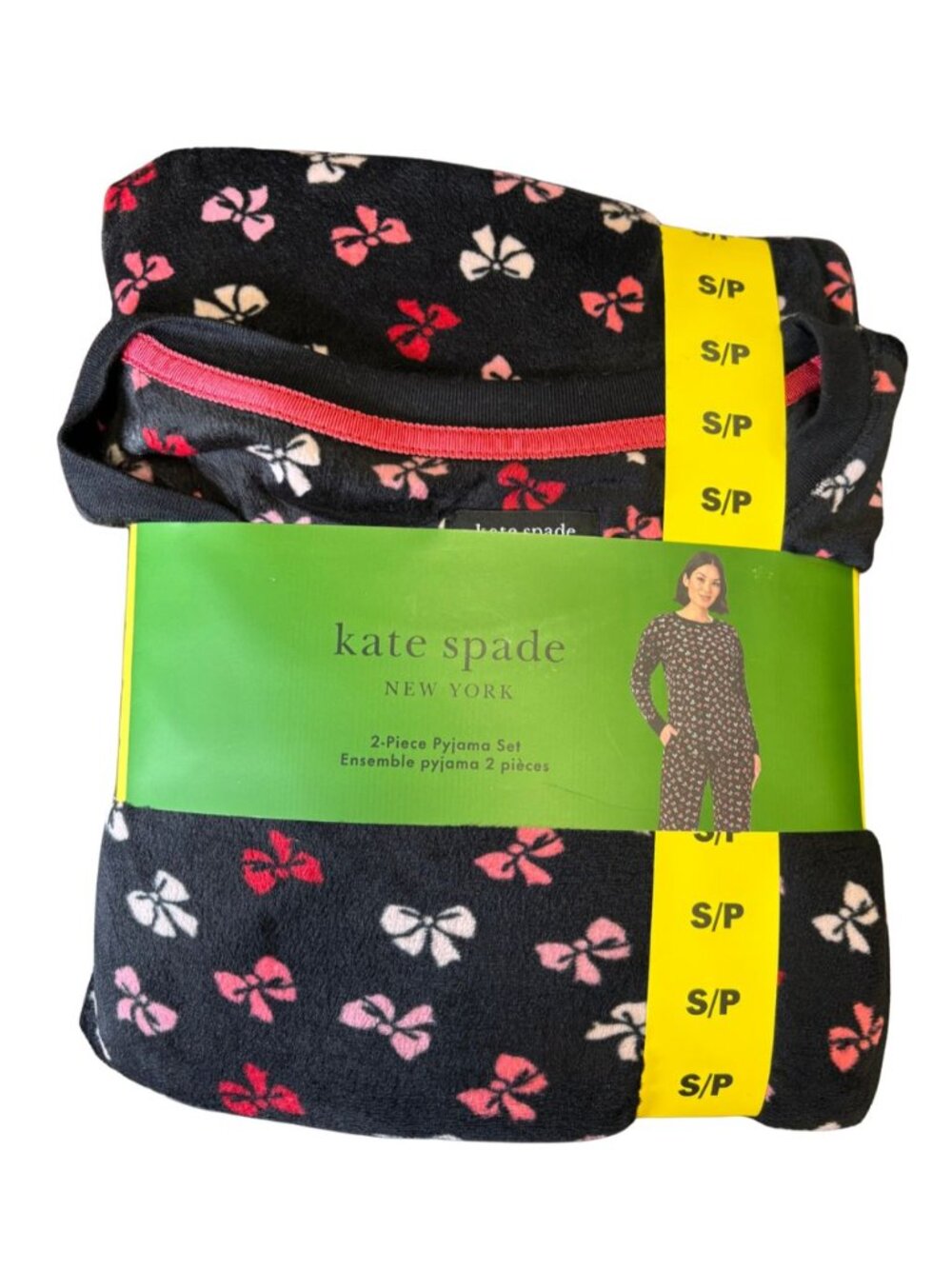 Kate Spade Women's Pyjamas | 2 Piece Set | Black & Pink | Various Sizes **NEW
